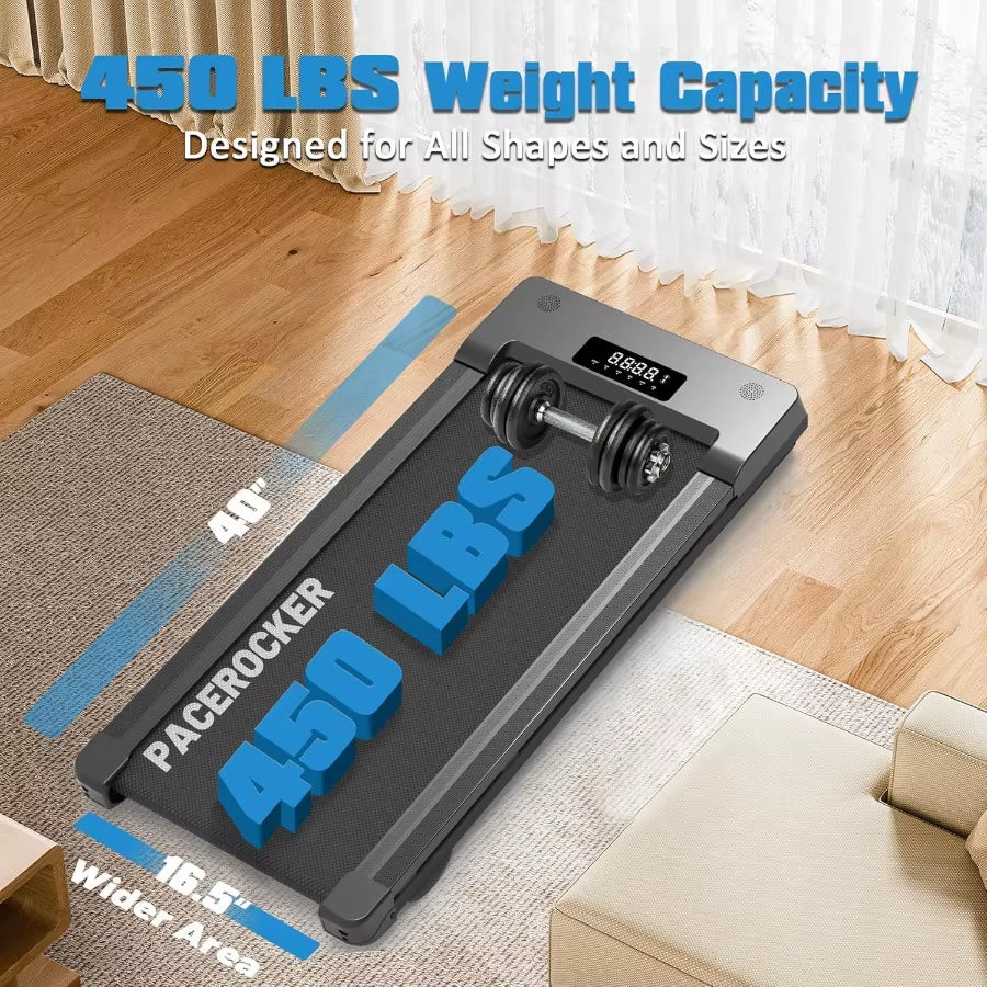 Walking Pad Treadmill with 12% 9-Level Auto Incline, 450 Lbs Capacity Bluetooth Speaker under Desk Treadmills for Home, 5 MPH